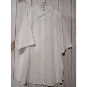 Cassel Shirt Ladies 3x White Button Front Semi‎ Sheer Coastal Beach
